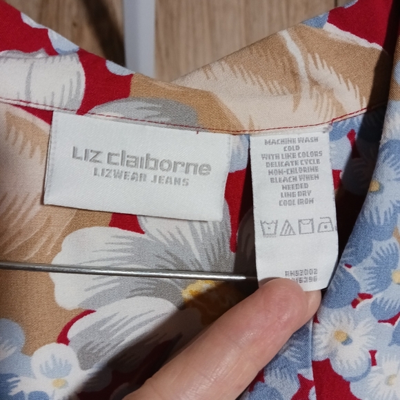 Vintage Liz Claiborne Floral Print Button Down Shirt Size Large - Picture 4 of 6